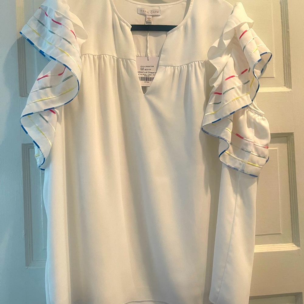 NWTAnna Cate Becca Top - white ombre - Large